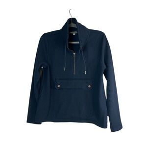 L.L. Bean Signature Birchwood Brushed Waffle Anorak Pullover Navy Women’s M